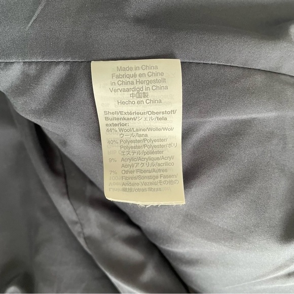 J Crew SZ 24 Village Coat Full Zip Wool Blend Pockets Mock Neck navy blue women - Picture 5 of 10